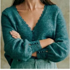 NWT SEZANE The Melina Cardigan in Sage (Size S)